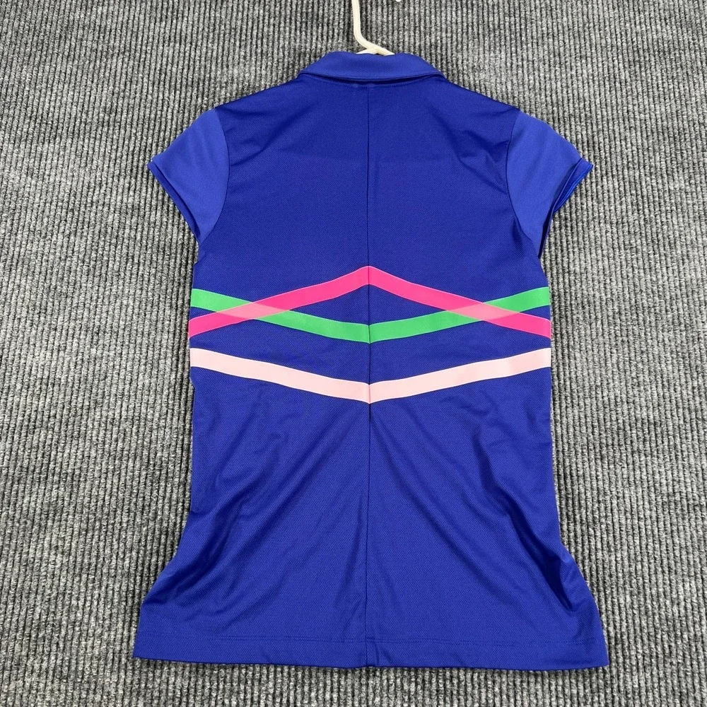 Nike Golf Tour Performance Polo Shirt Womens Small Blue Short Sleeve Dri Fit